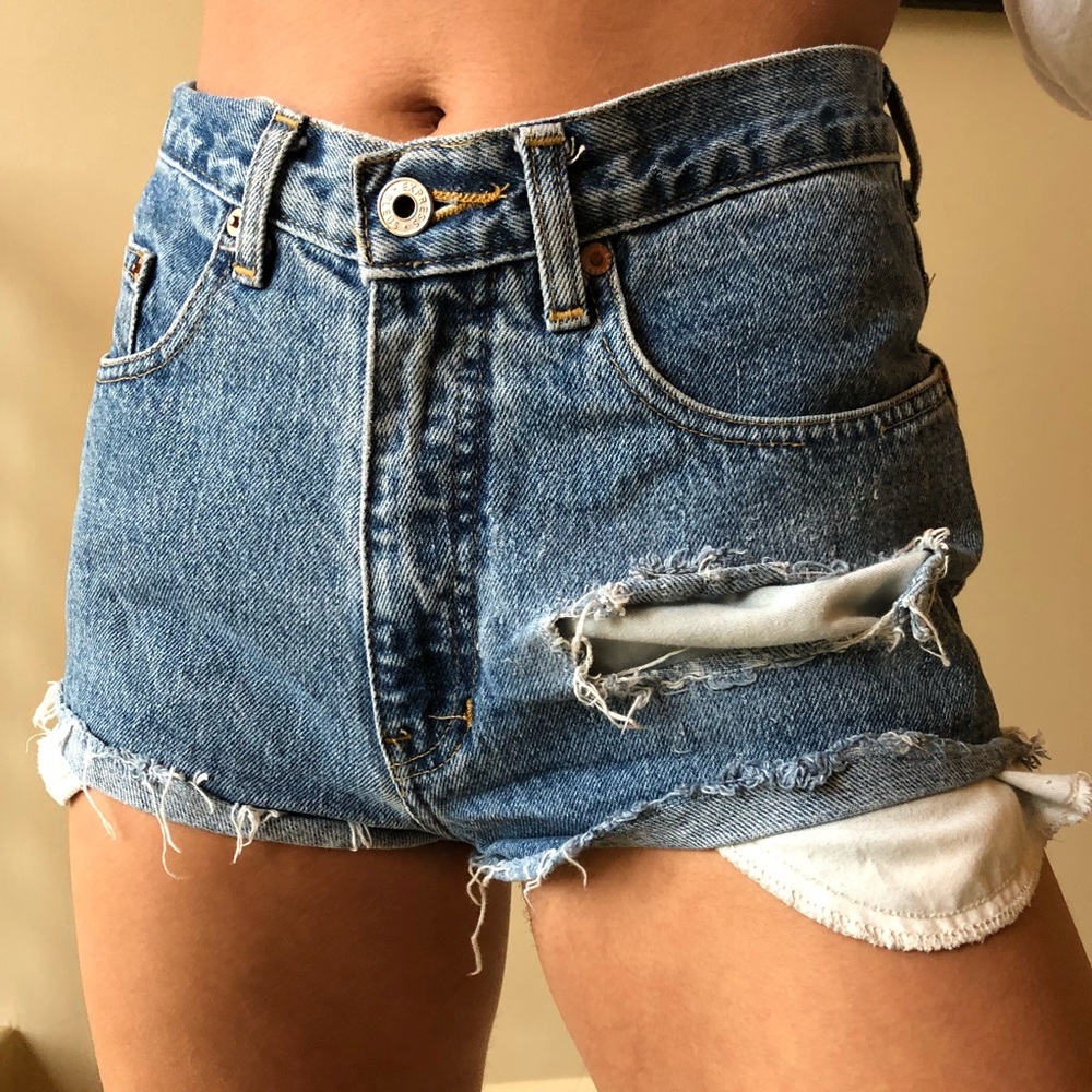 High waisted jean shorts, size 26